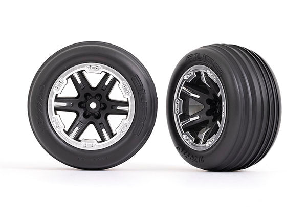 Traxxas Rxt 2.8" Black & Satin Wheels & Alias Tires (2) TRA3771X