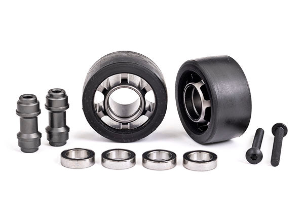 Traxxas Gray Aluminum Wheelie Bar Wheels w/ Hardware (2) TRA7775A