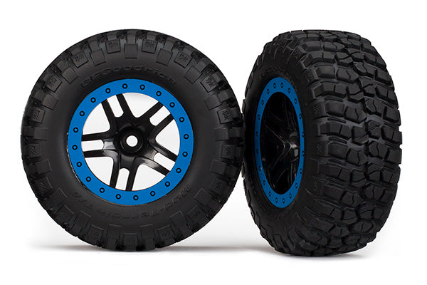 Traxxas SCT Black & Blue Wheels w/ Bfgoodrich Tires (2) TRA5885A