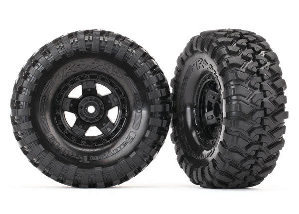 Traxxas 1.9" Black TRX-4 Sport Wheels w/ Canyon Trail Tires (2) TRA8179