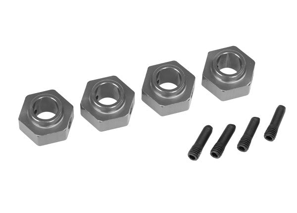 Traxxas Gray Aluminum 12mm Wheel Hubs (4) & Screw Pins TRA8269A