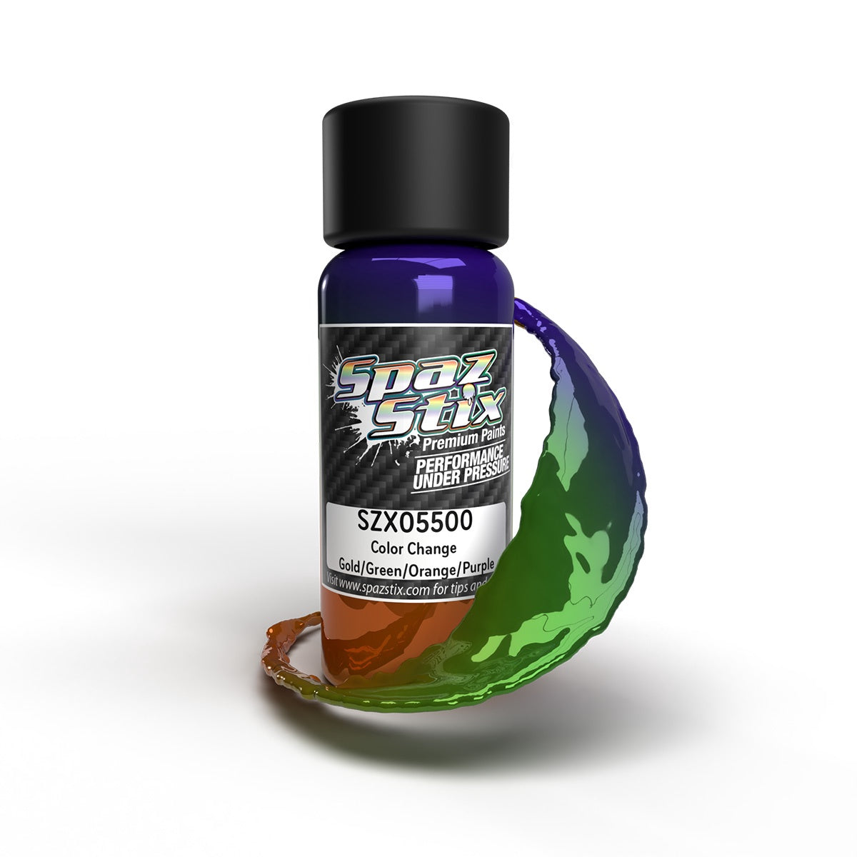 Spaz Stix Color Changing Paint Gold / Green / Orange / Purple 2OZ SZX05500