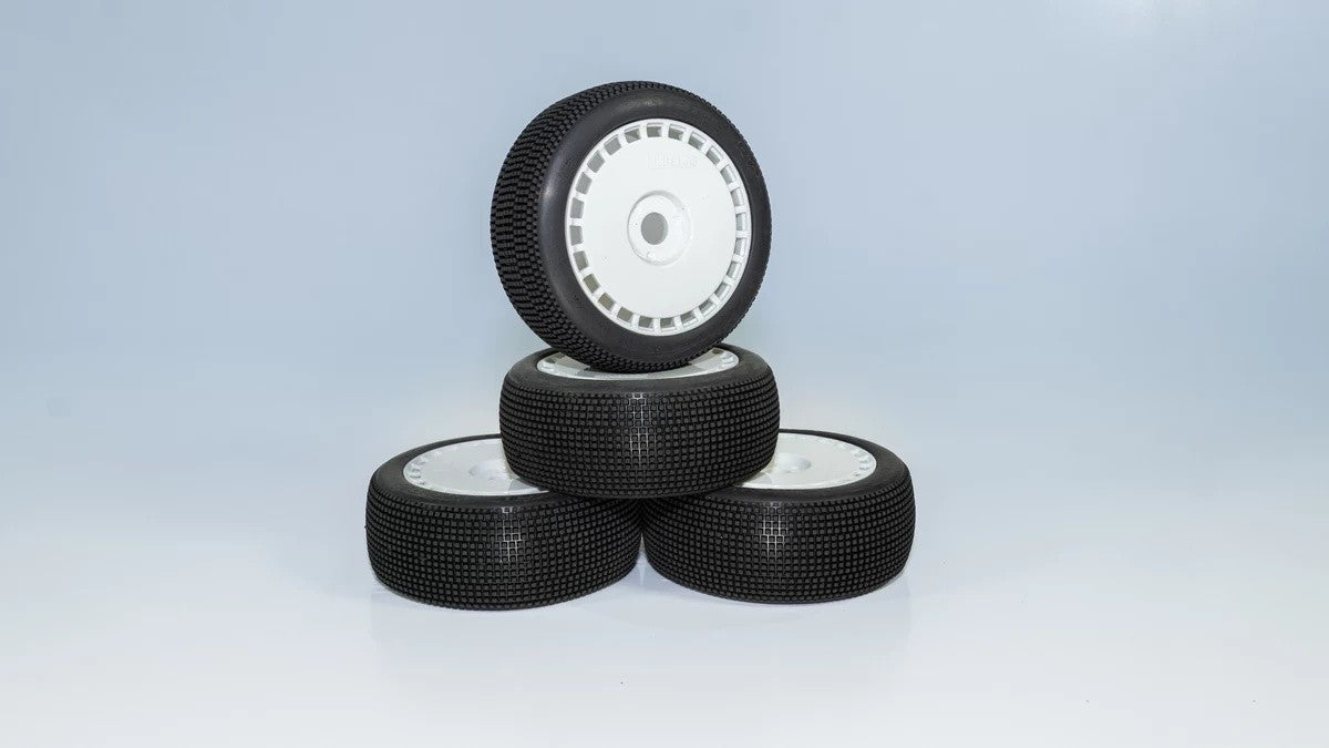 Dialed RC DIALED-RC V6 Soft Long Wear 1/8 Buggy Tires UnGlued (White Spoke) (4) 9420V6SLW-WS