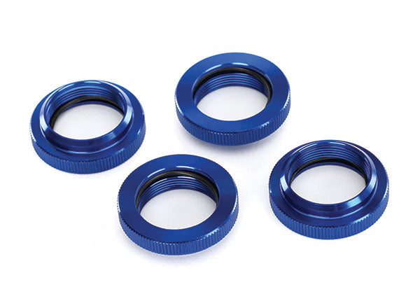 Traxxas Blue Aluminum Gtx Shock Spring Retainers (4) TRA7767