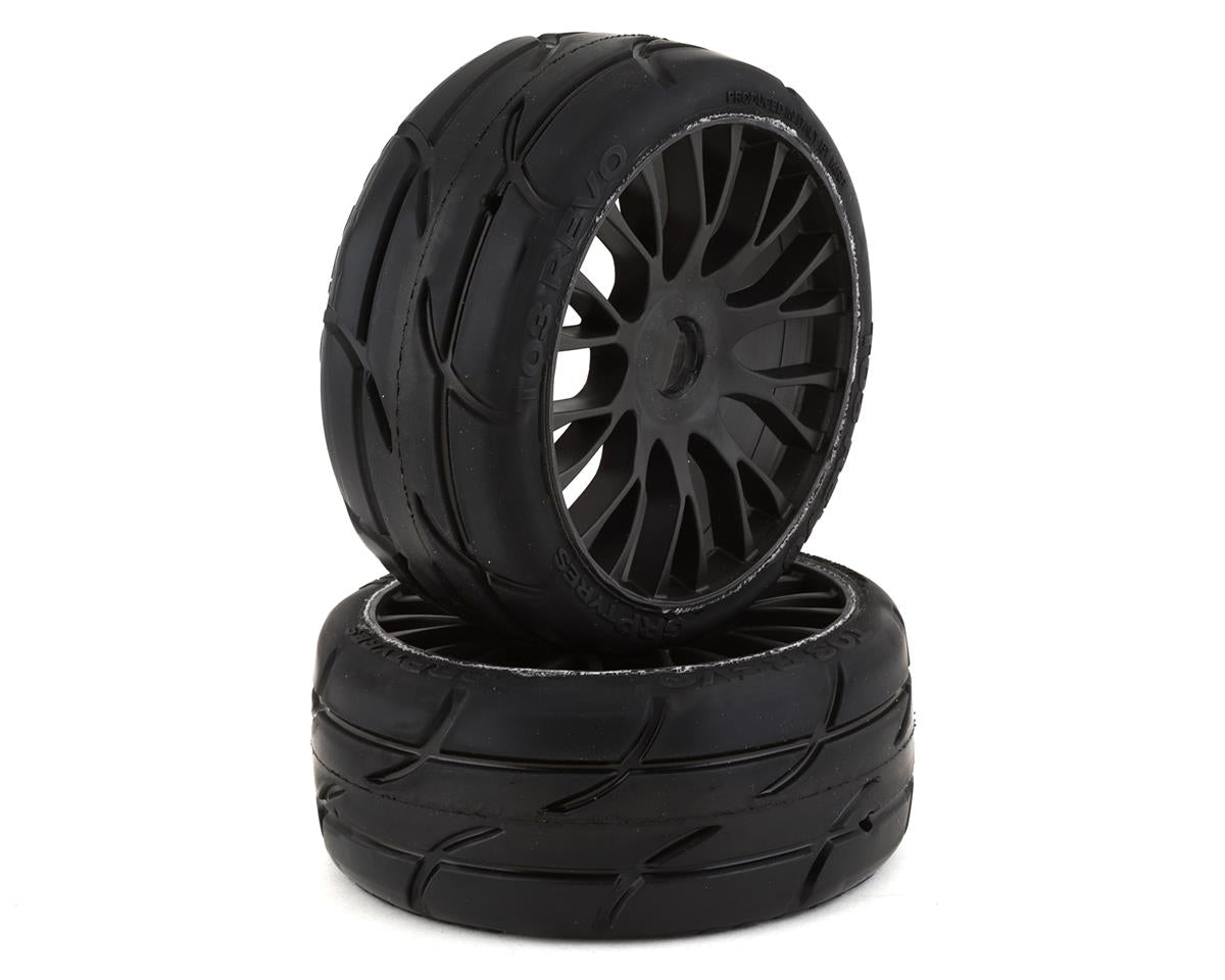 Grp Tires Gt - TO3 Revo Belted Pre-mounted 1/8 Buggy Tires (Black) (2) GRPGTX03-XM4