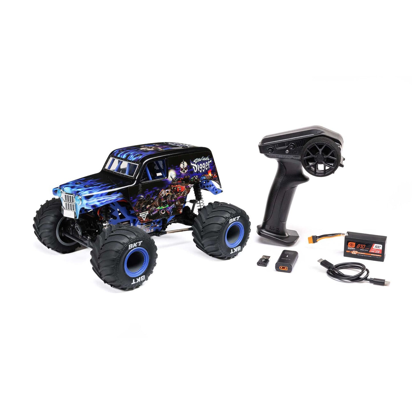 Losi 1/18 Mini LMT Son Uva Digger 2S 4x4 RTR Monster Truck (Battery & Charger LOS01026T2
