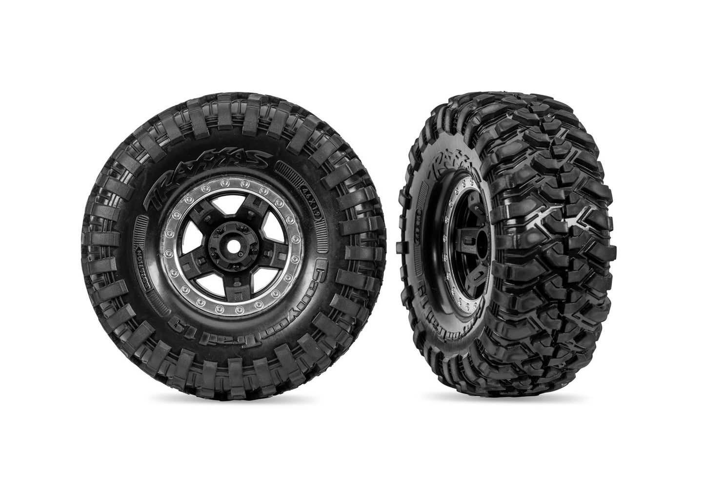 Traxxas 1.9" Black TRX-4 Wheels w/ Canyon Trail Tires (2) TRA11070-STBLK