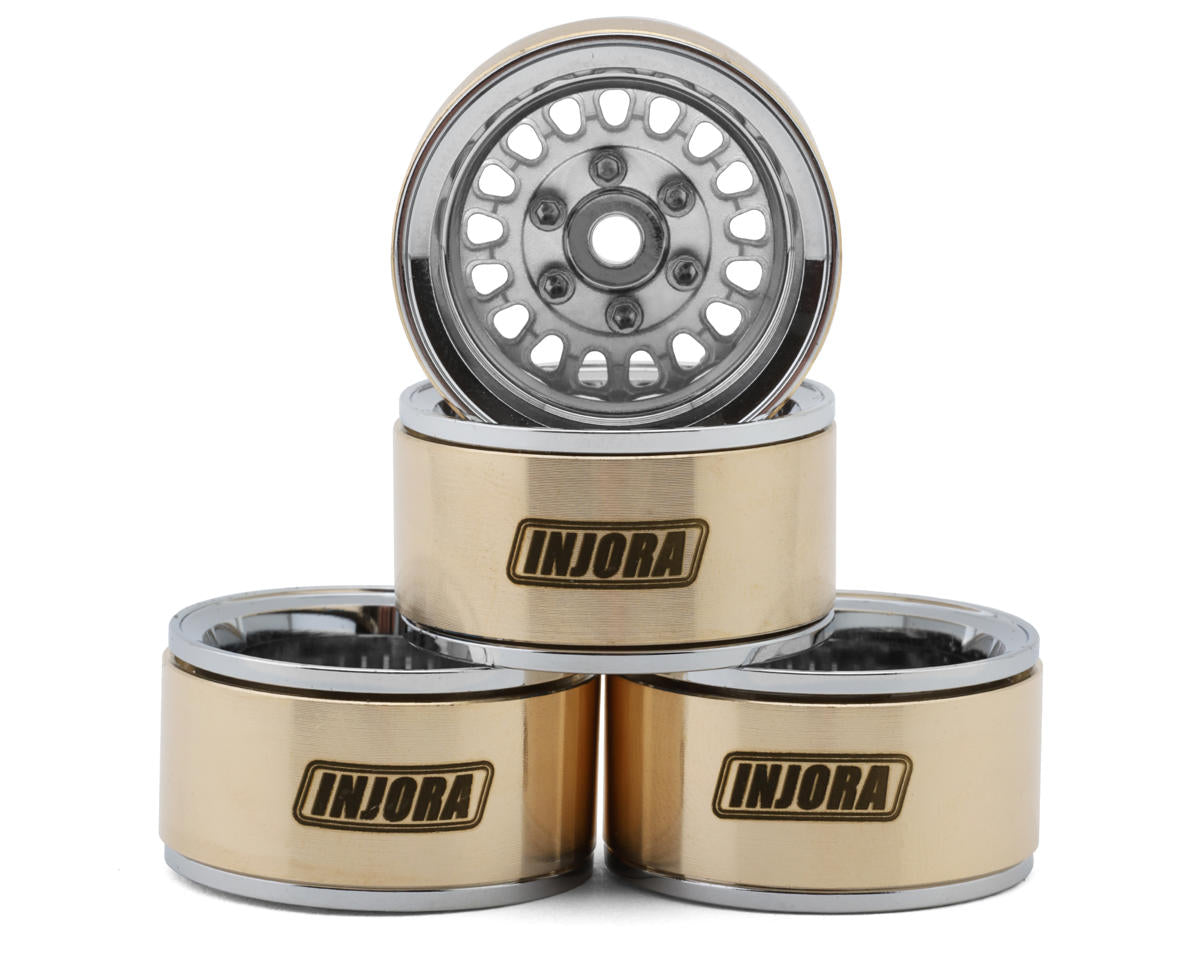 Injora 1.0" Moduwheel Brass & Aluminum Micro Crawler Beadlock Wheels INJYQW-MW1016SR