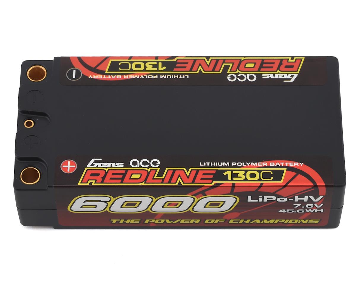 Gens Ace Redline 2S 130C Lihv Battery Pack W/5mm Bullets (7.6v/6000mah) GEA60002S13D5