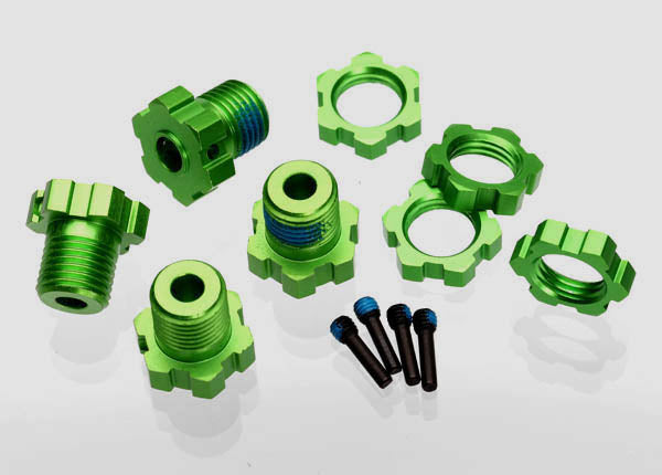 Traxxas 17mm Green Aluminum Splined Wheel Hubs & Nuts (4) TRA5353G