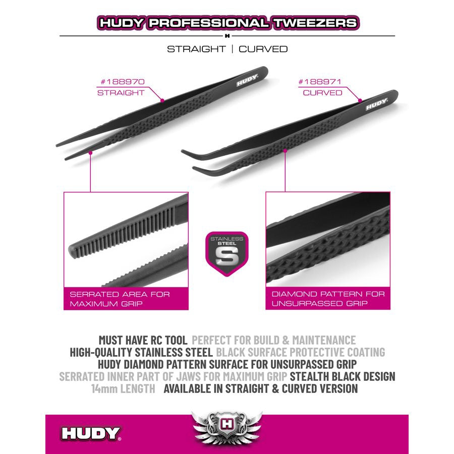 Hudy Straight Tweezers (6.3") HUD188970