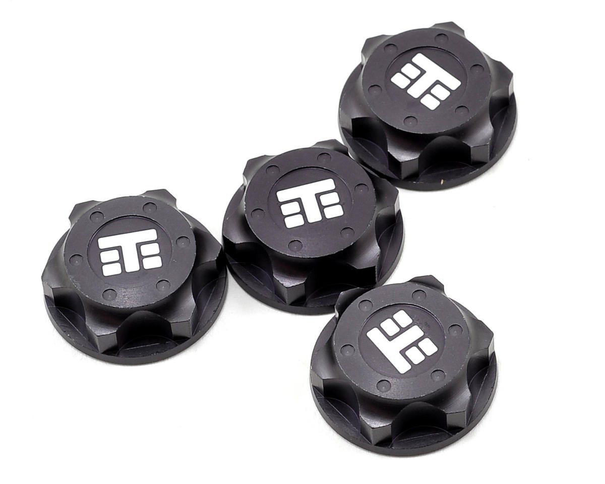 Tekno 17mm Aluminum "T Logo" Covered Serrated Wheel Nut (Gun Metal) (4) TKR5116B