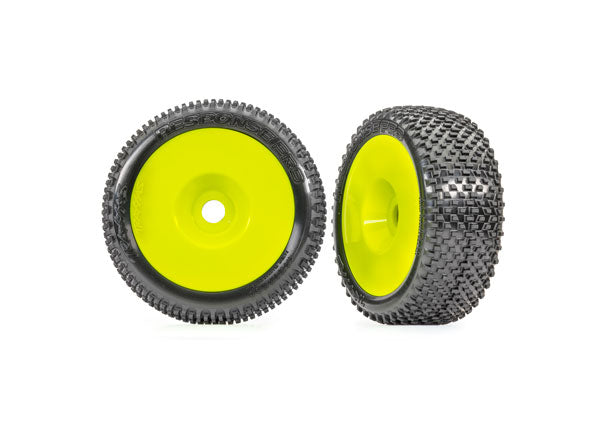 Traxxas 3.0" Yellow Dished Wheels w/ Response Pro Tires (2) TRA9074-YLW