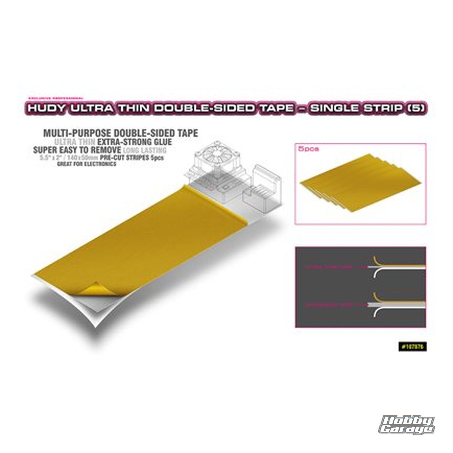 Hudy Ultra Thin Double-Sided Tape - Single Strip (5) HUD107876