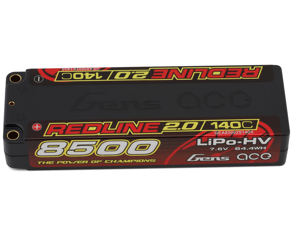 Gens Ace Redline 2.0 2S Lihv Battery 140C (7.6v/8500mah) W/5mm Bullets GEA85002S14D5