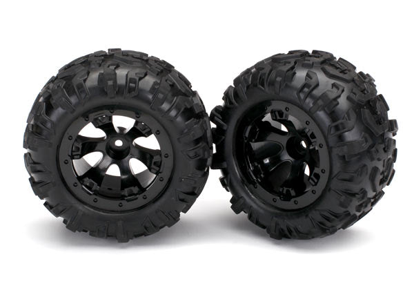 Traxxas Geode 2.2" Black Wheels w/ Canyon At Tires (2) TRA7277