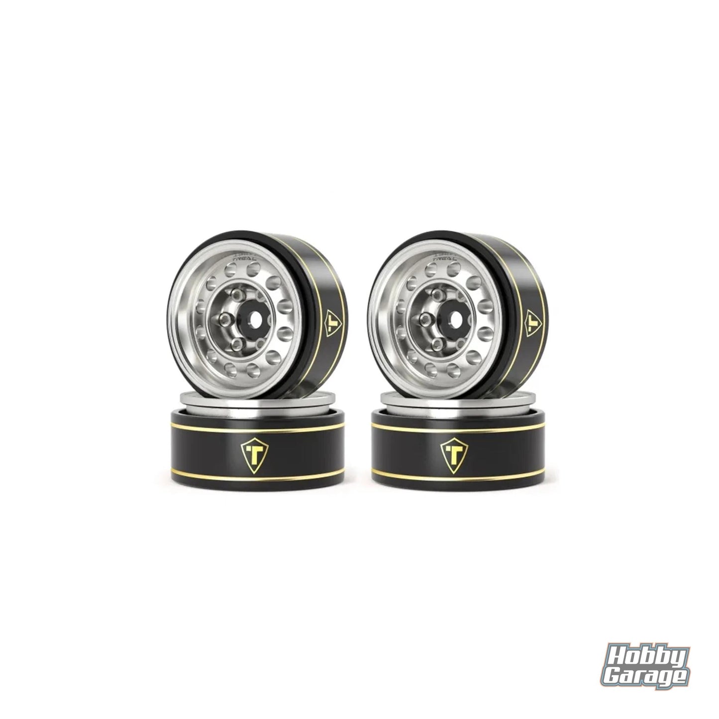 Treal Hobby 1.0" Beadlock Wheels (Silver) (4) TLHTSCX24-254