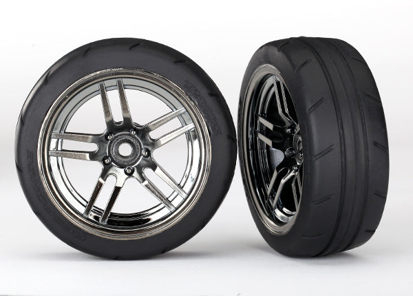 Traxxas 1.9" Black Chrome Front Wheels & Response Tires (2) TRA8373