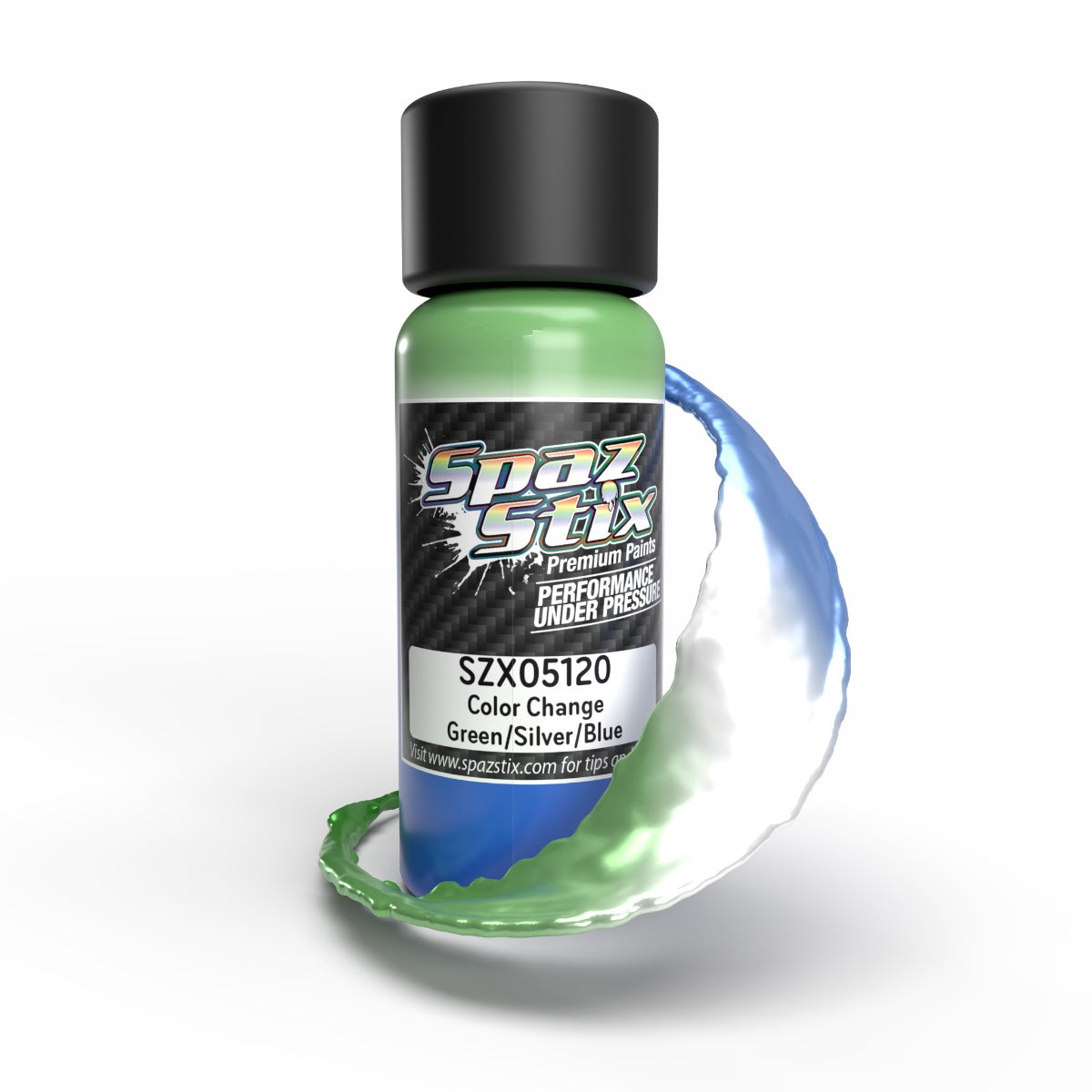 Spaz Stix Color Change Airbrush Paint, Green/silver/blue, 2oz Bottle SZX05120
