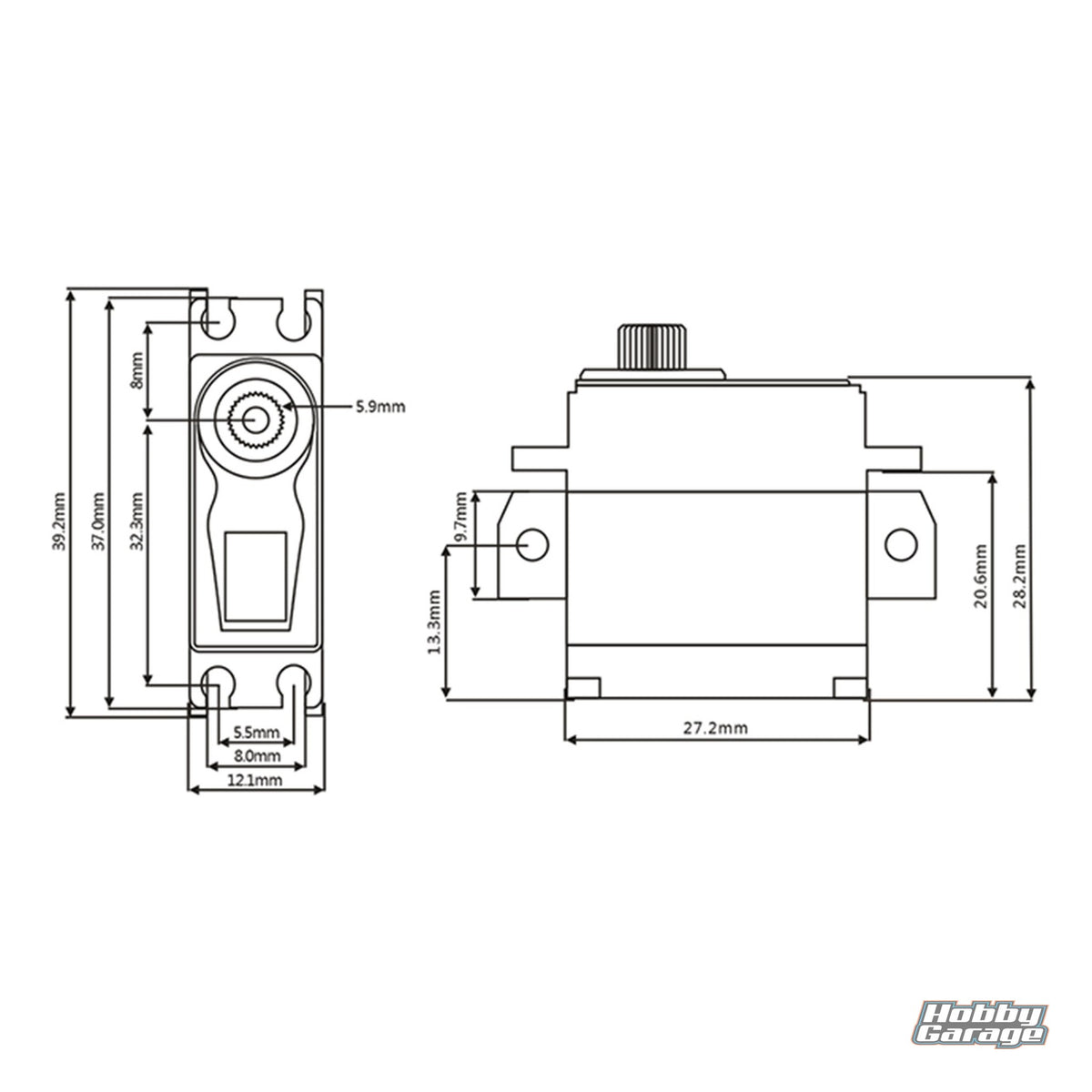 SRT Servos HV Coreless Digital Servo, .062sec / 125.0oz @ 8.4V SRTMIN6