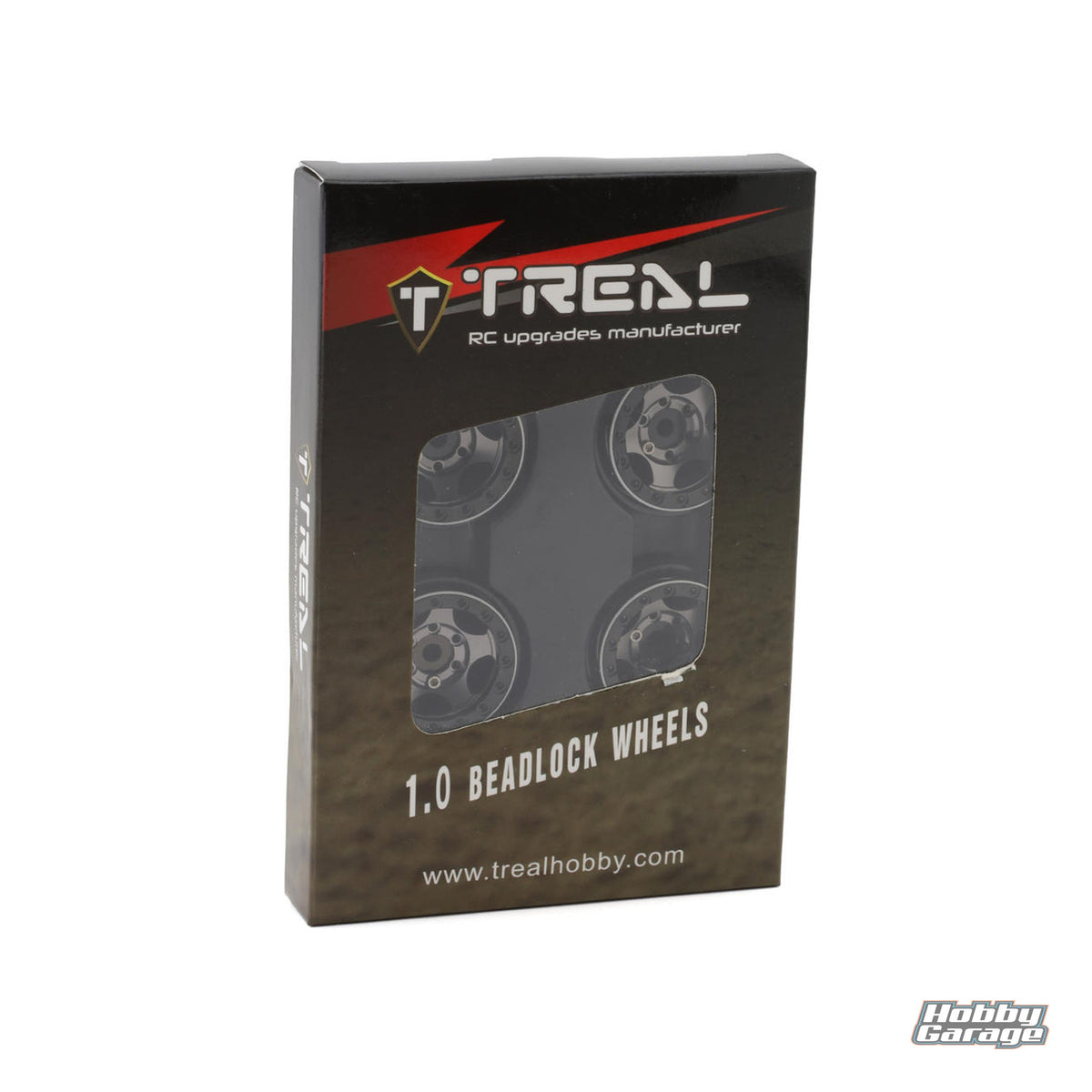 Treal Hobby Type B 1.0" 5-Spoke Beadlock Wheels (Black/Grey) (4) (22.4g) TLHTSCX24-45