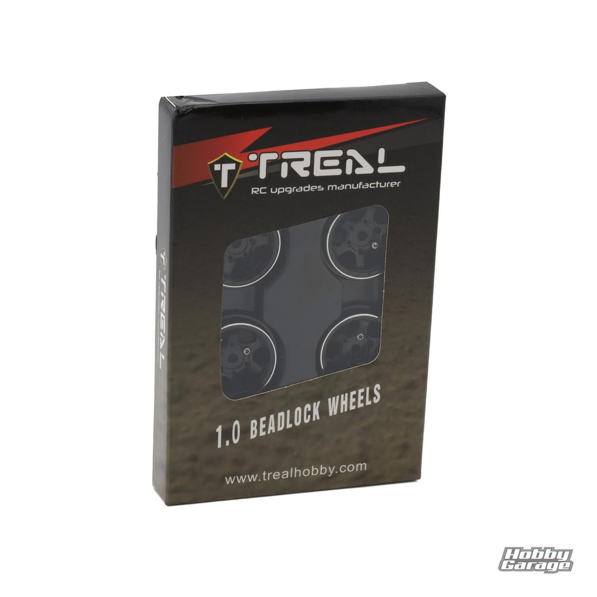 Treal Hobby Type D 1.0" Concave 6-Spoke Beadlock Wheels (Black) (4) TLHTSCX24-148