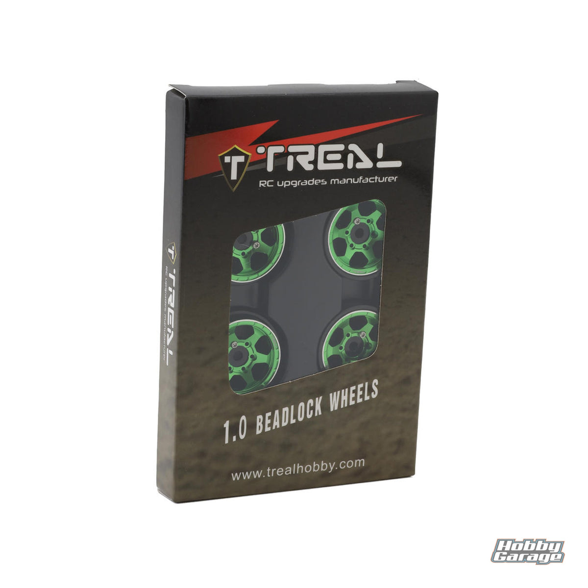 Treal Hobby Type D 1.0" Concave 6-Spoke Beadlock Wheels (Green) (4) (21.2g) TLHTSCX24-152