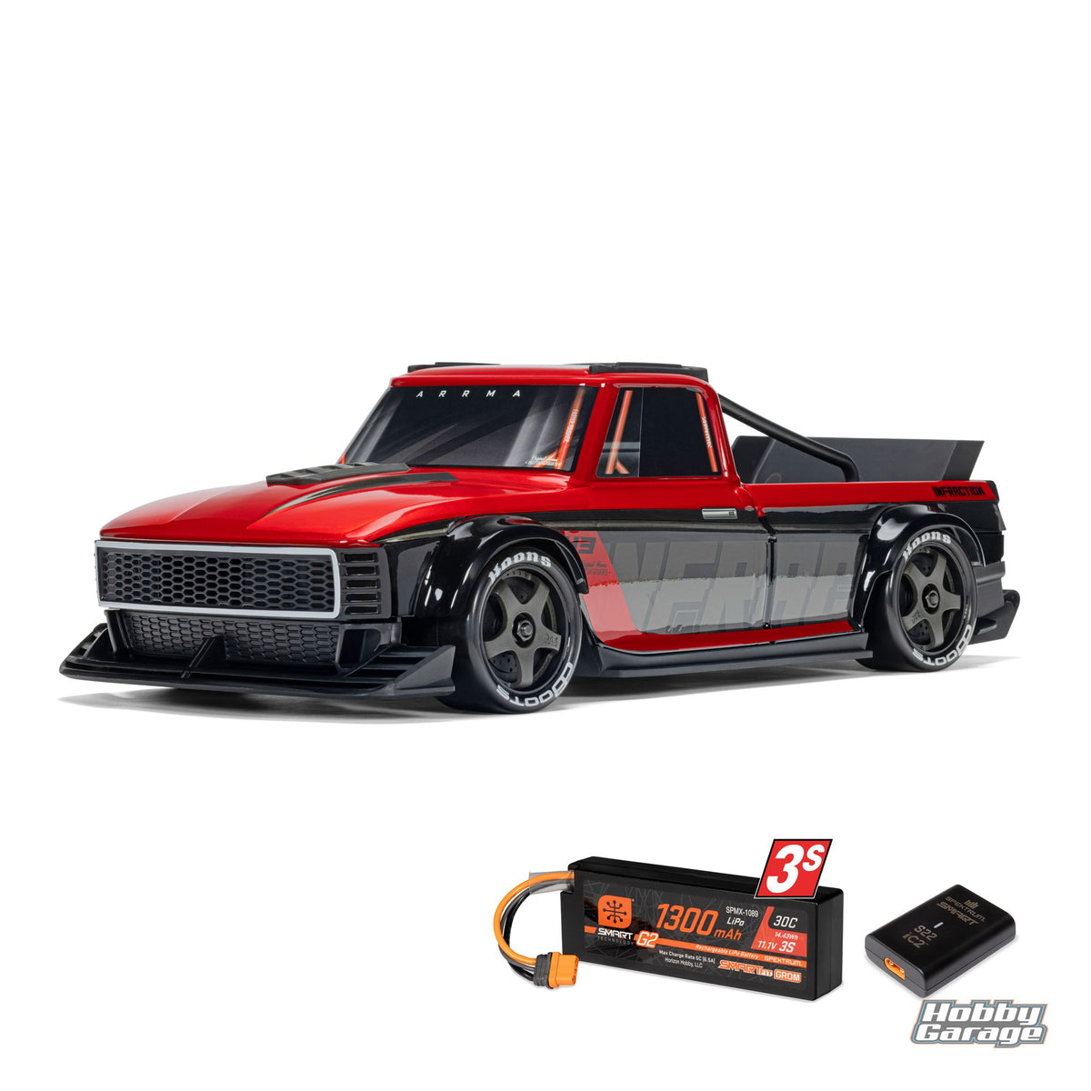 ARRMA 1/12 INFRACTION GROM 3S 4X4 RTR Brushless All-Road Street Bash (Battery & Charger Included), Red/Black ARA2315ST1