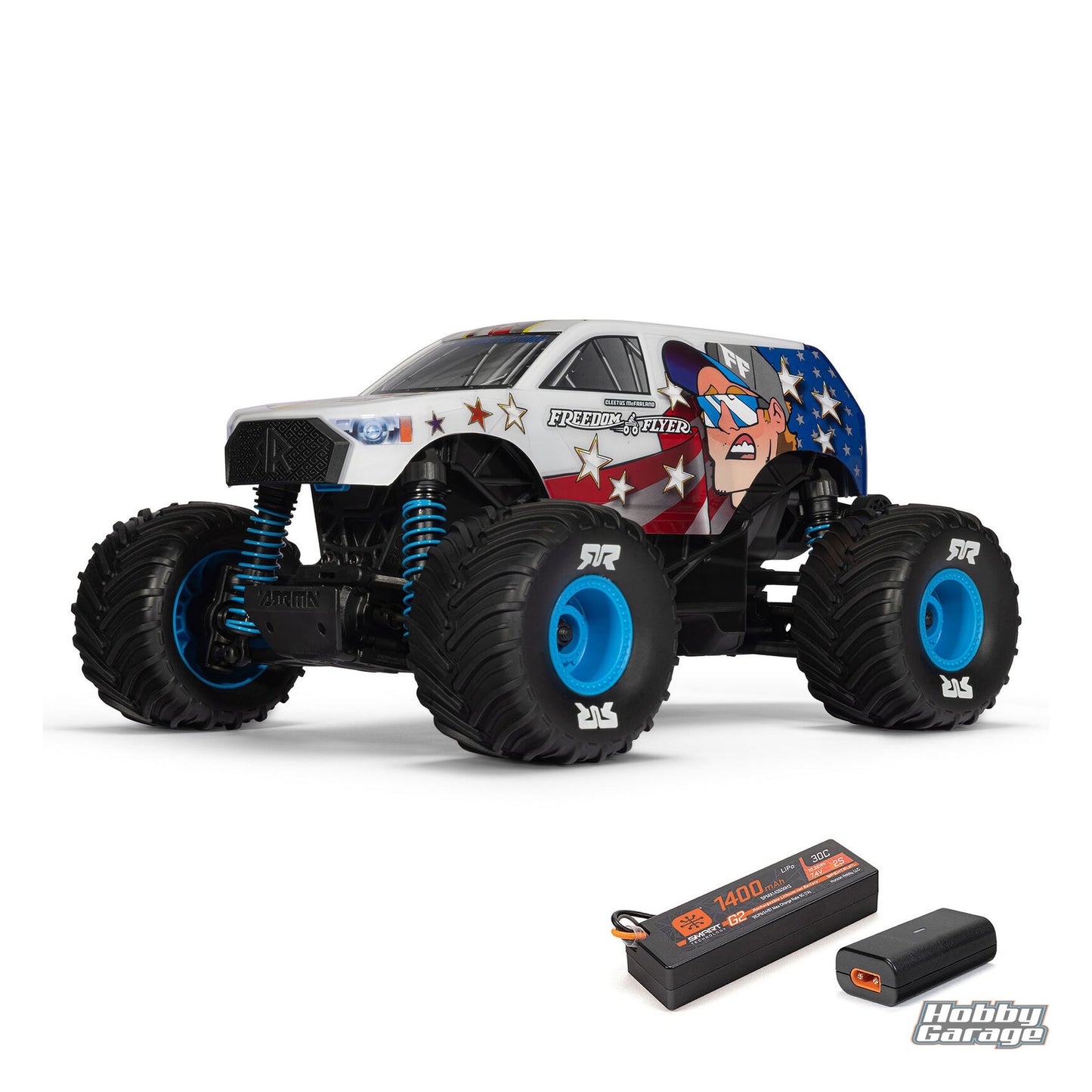ARRMA 1/16 FREEDOM FLYER 4X4 RTR Monster Truck (Battery & Charger Included), White ARA2130FF