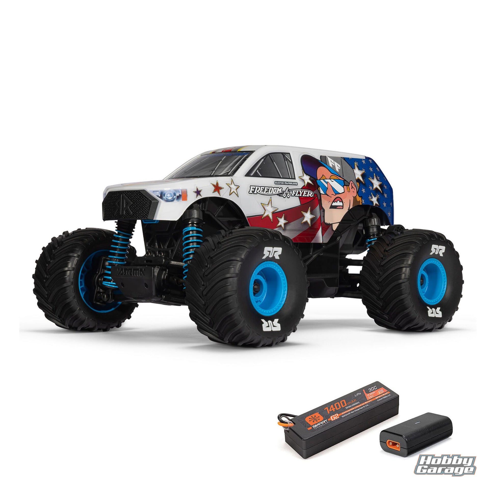 ARRMA 1/16 FREEDOM FLYER 4X4 RTR Monster Truck (Battery & Charger Included), White ARA2130FF