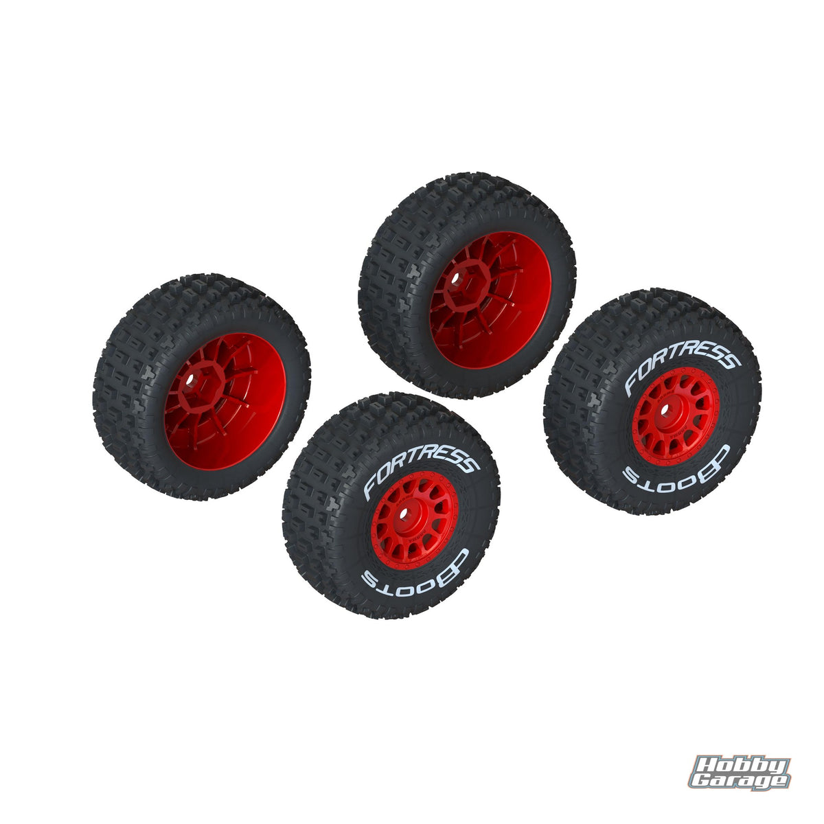 ARRMA Dboots 'fortress' Tire Set Glued (Red) (2 Pairs) ARA550116