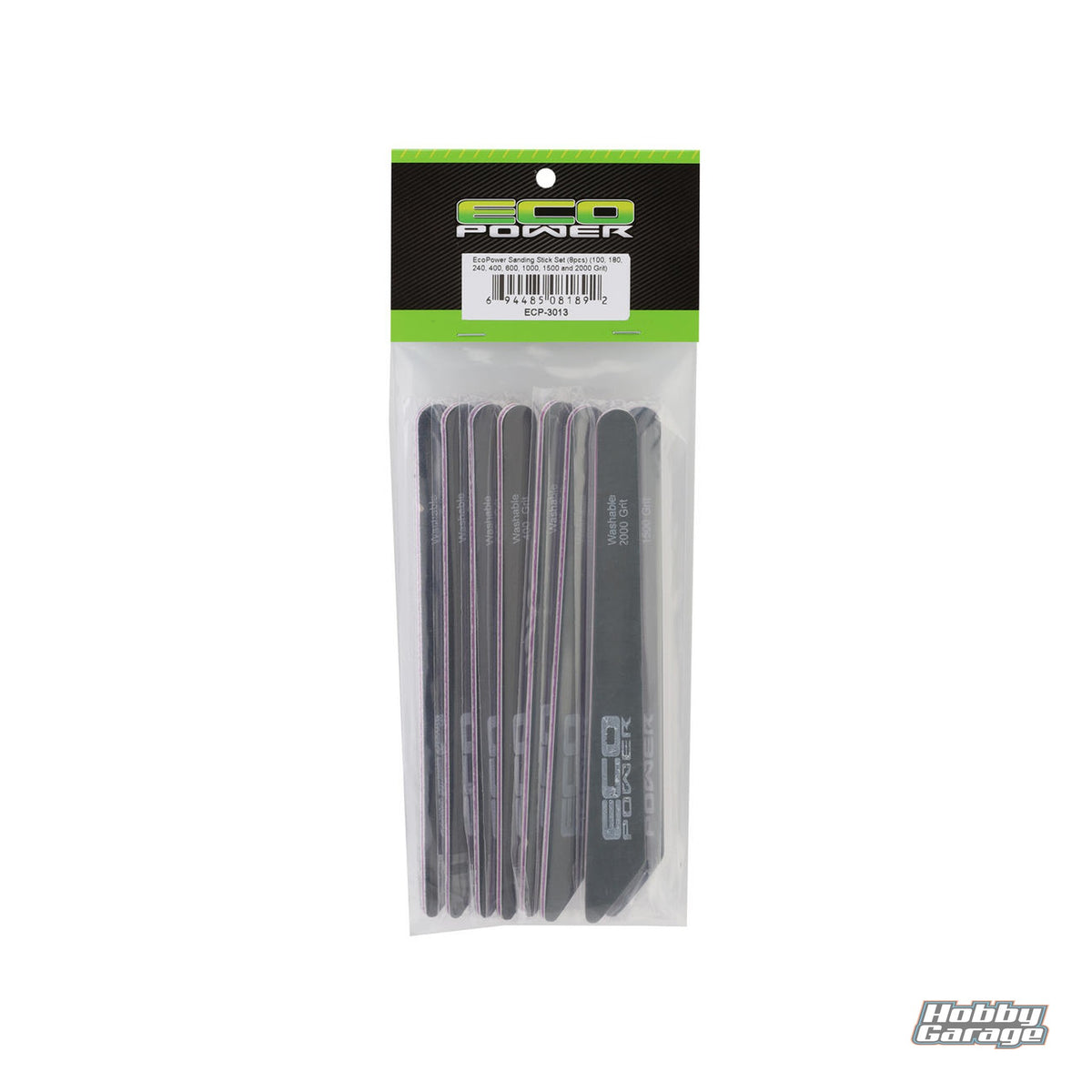 EcoPower Sanding Sticks Set (8) (100/180/240/400/600/1000/1500/2000 Grit) ECP-3013