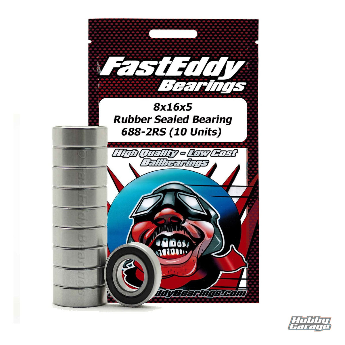 Fast Eddy Bearings 8x16x5mm Rubber Sealed Bearing (10) 688-2RS TFE269