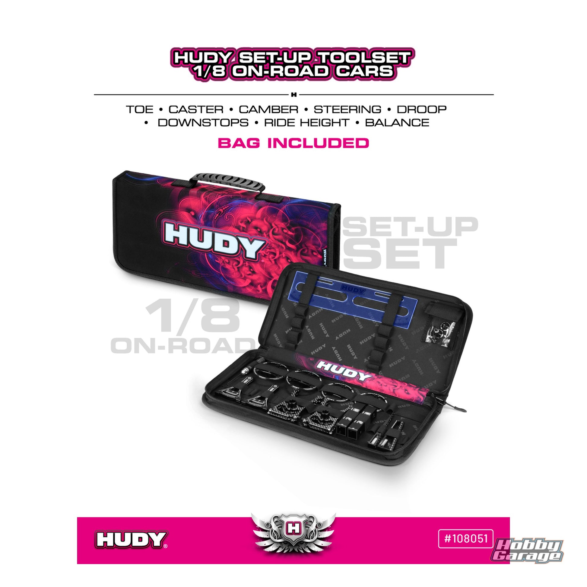 Hudy Set-Up Toolset 1 / 8 On-Road Cars HUD108051