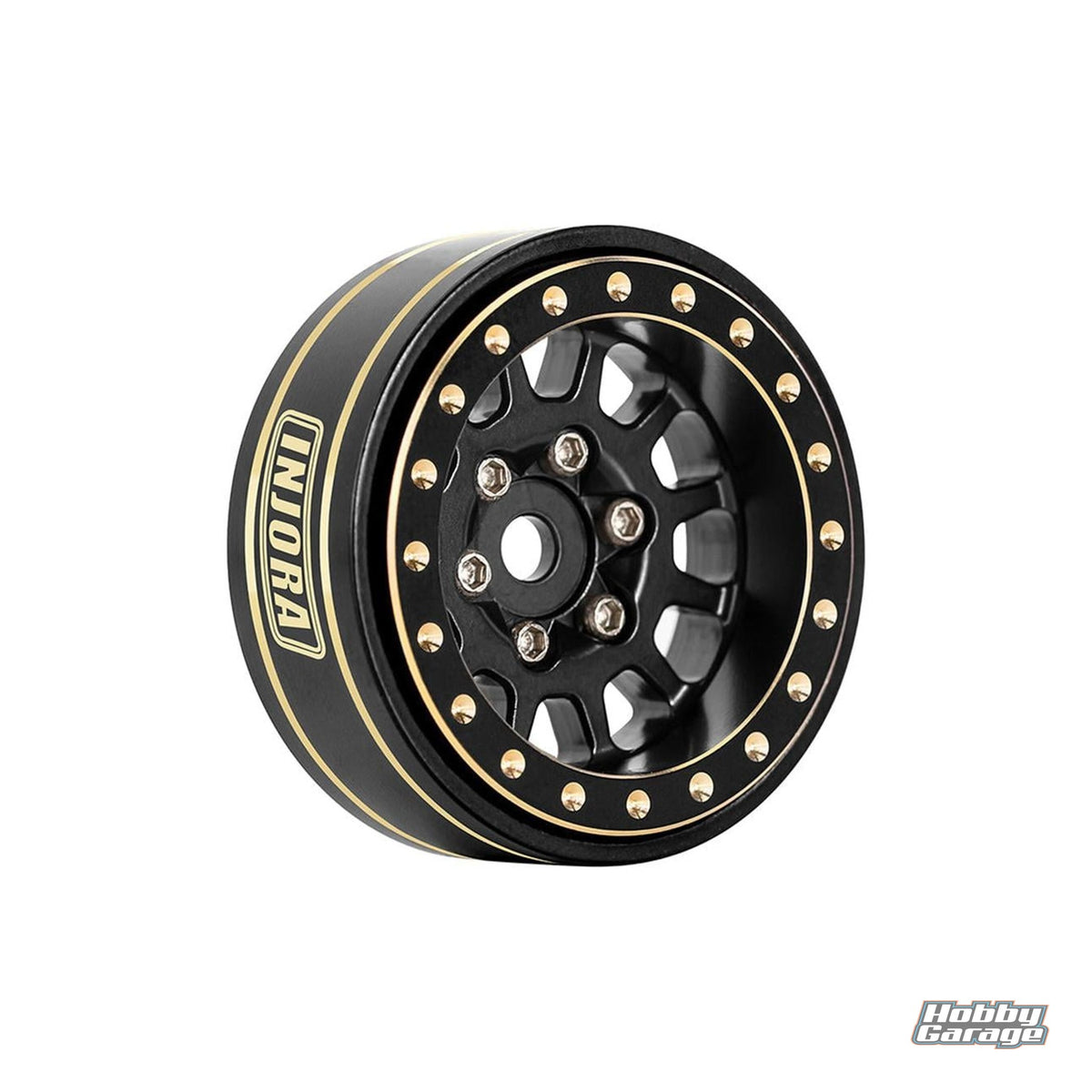 Injora 1.0" Brass Multi-Spoke Micro Rock Crawler Beadlock Wheels (42g ea) INJYQW-1101BK