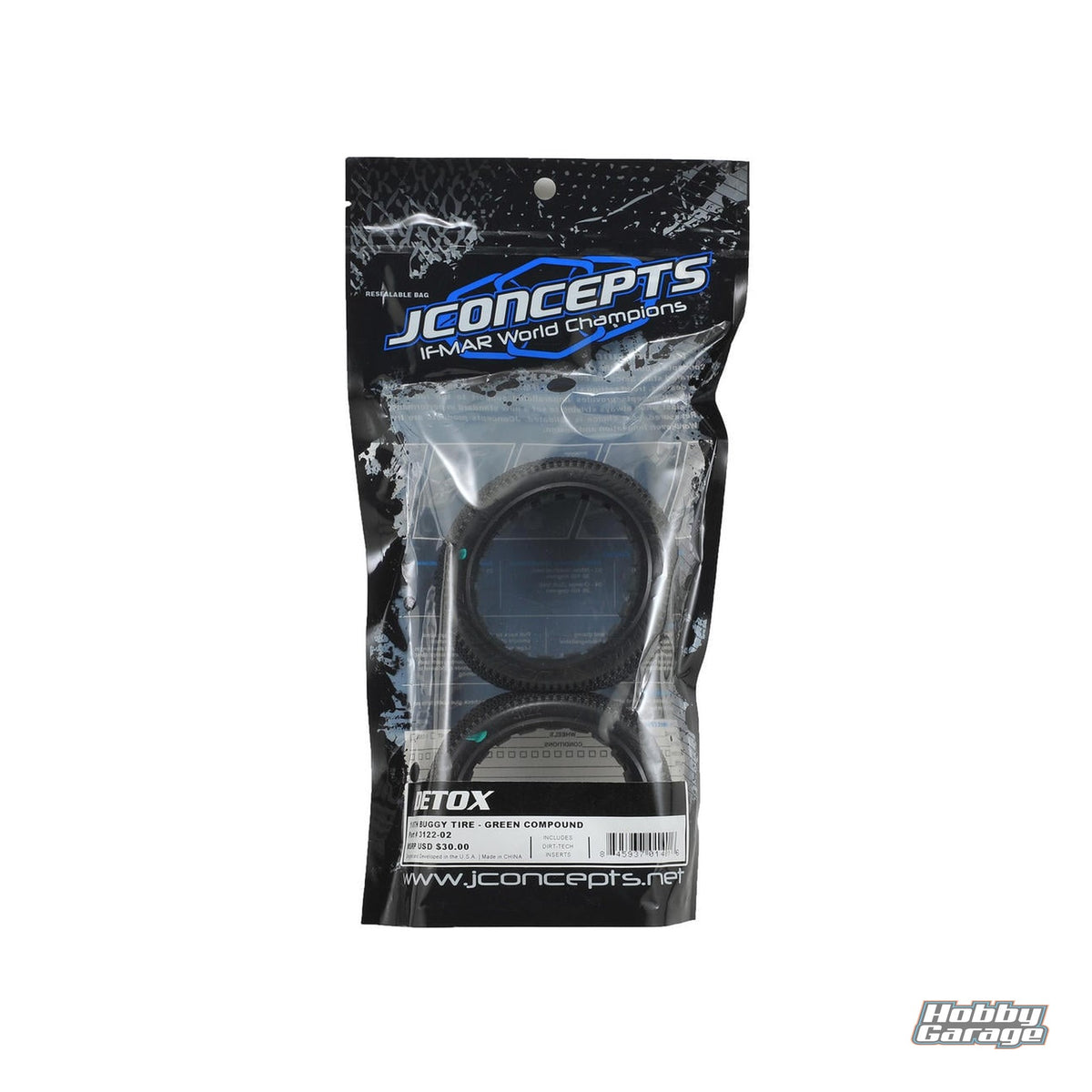 JConcepts Detox 1/8 Buggy Tires (2) (Green) JCO3122-02