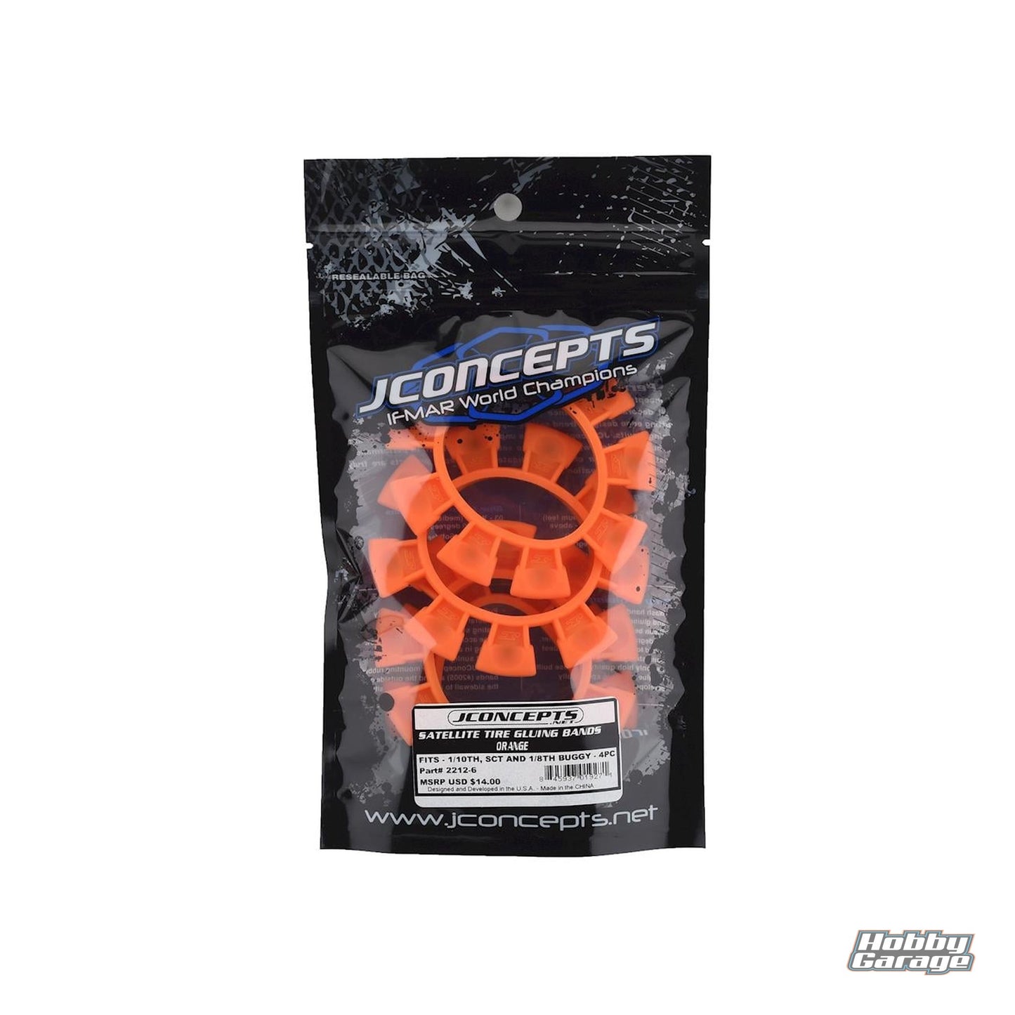 JConcepts "Satellite" Tire Glue Bands (Orange) JCO2212-6