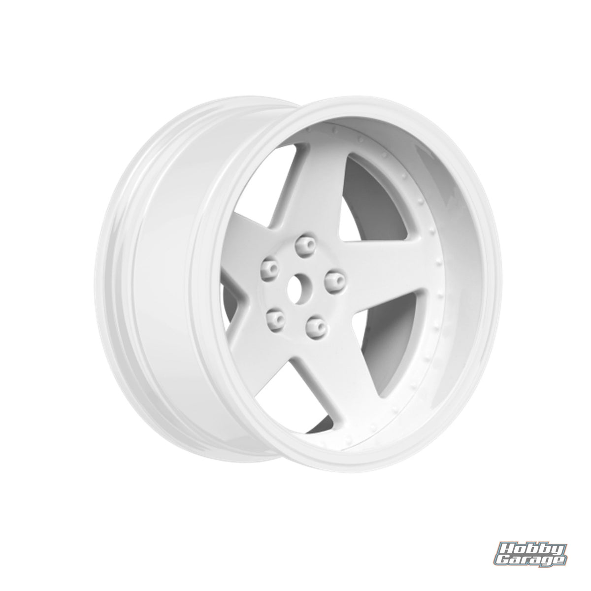 Louise R/C 5 Spoke Gloss White 1/10 Drift Wheel, 2, 4, 6, 8mm Offset LOULNHA563