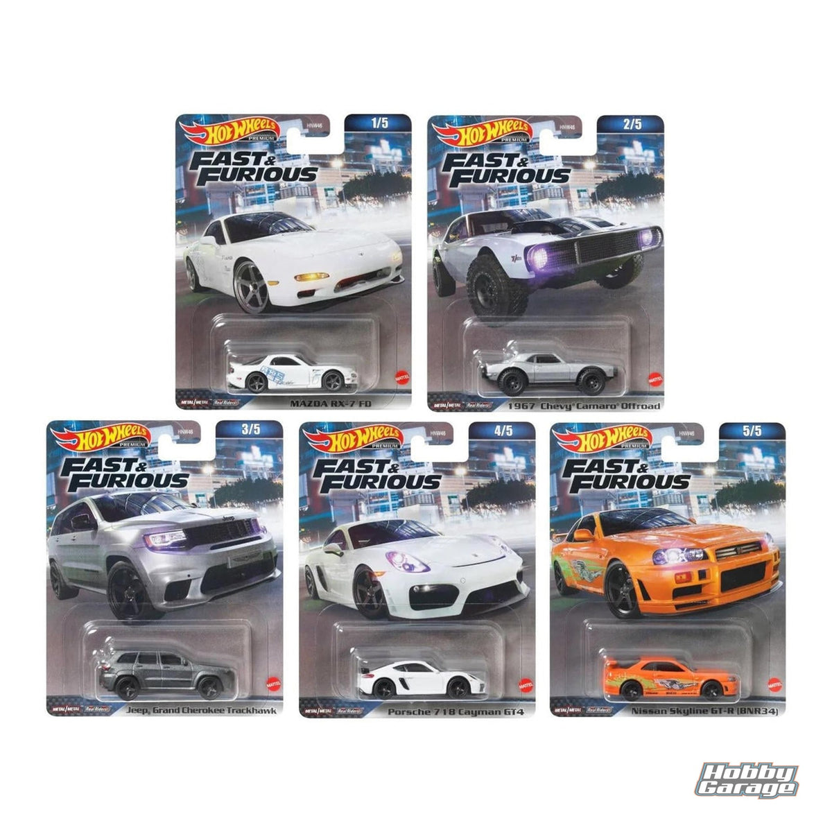Mattel Hot Wheels Premium Fast and Furious Cars Assortment (10) MTTHNW46_BOX