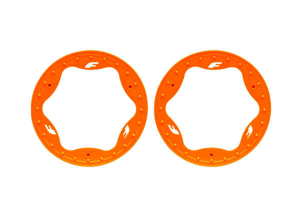 Traxxas 3.5" Orange Funco Front Beadlock Rings (2) TRA10976-ORNG