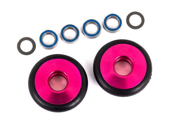 Traxxas Pink Aluminum Wheelie Bar Wheels & Bearings TRA9461P