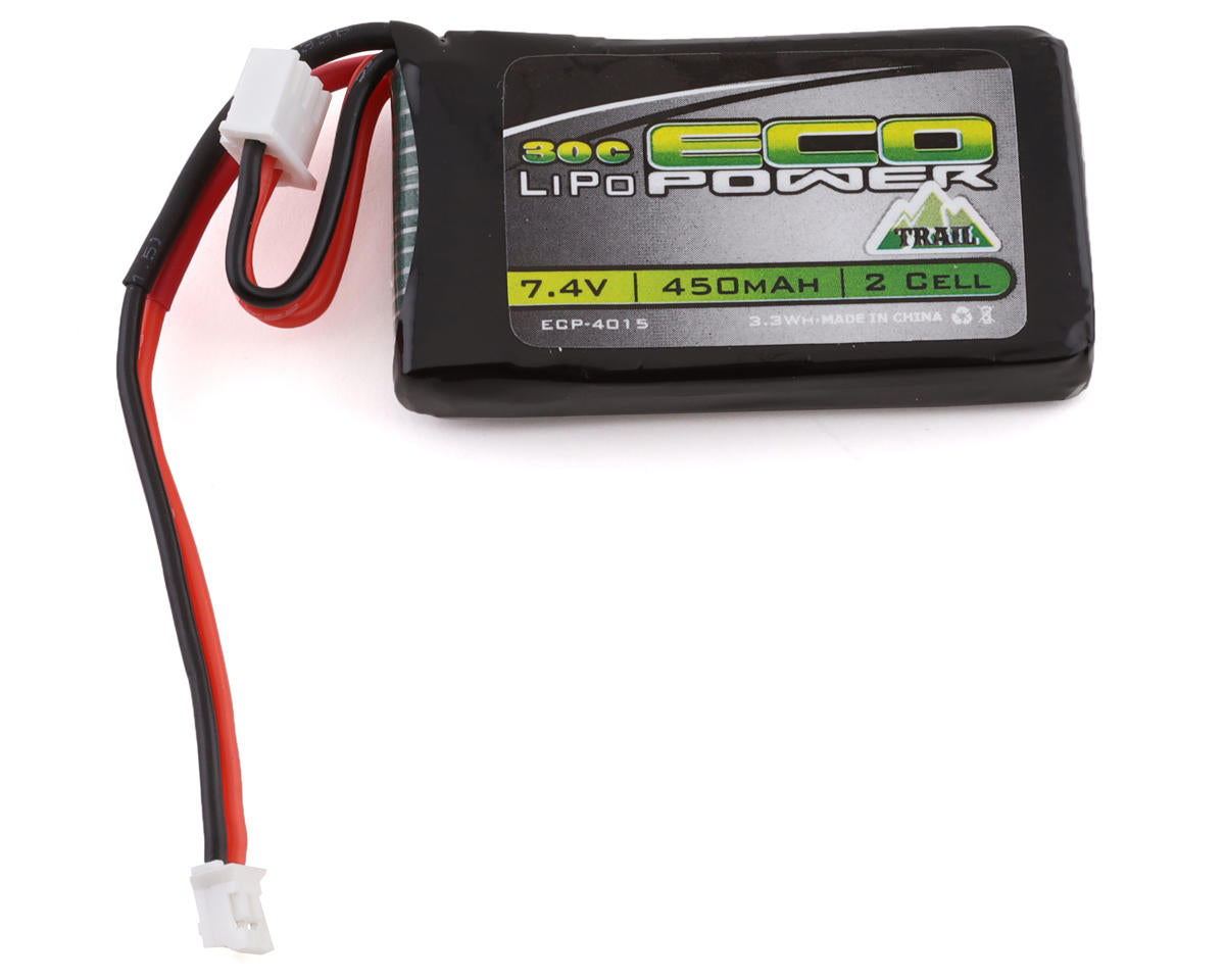 EcoPower "Trail" SCX24 2S 30C Lipo Battery W/ph2.0 Connector (7.4v/450mah) ECP-4015