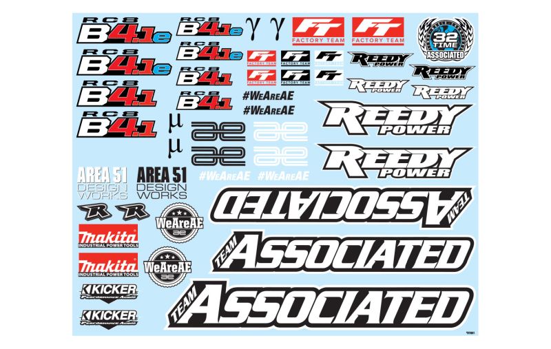 Team Associated Rc8b4.1/rc8b4.1e Decal Sheet ASC81651