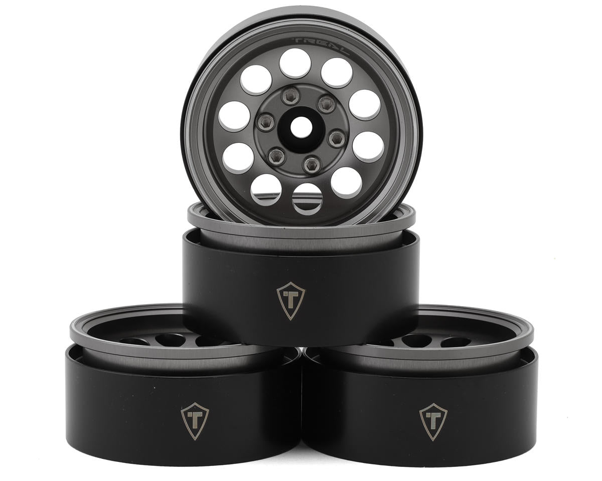 Treal Hobby Type F 1.9" 10-hole Beadlock Wheels (Grey) (4) TLHTWHEEL-51
