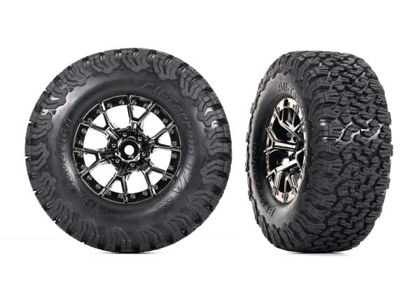 Traxxas Ford Raptor R Black Rear Wheels w/ Bfg Tires (2) TRA10187-BLKCR