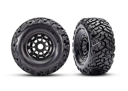 Traxxas Black Wheels w/ Maxx SC Belted Tires (2) TRA10272