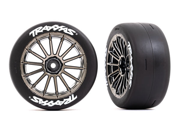 Traxxas 2.0" Black Rear Wheels & Response Tires (2) TRA9375R
