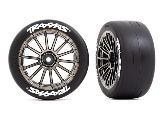 Traxxas 2.0" Black Rear Wheels & Response Tires (2) TRA9375R