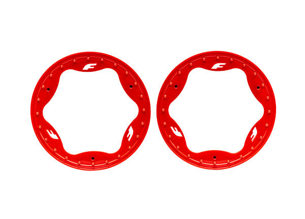 Traxxas 3.5" Red Funco Front Beadlock Rings (2) TRA10976-RED
