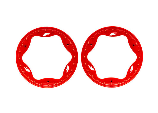 Traxxas 3.5" Red Funco Front Beadlock Rings (2) TRA10976-RED
